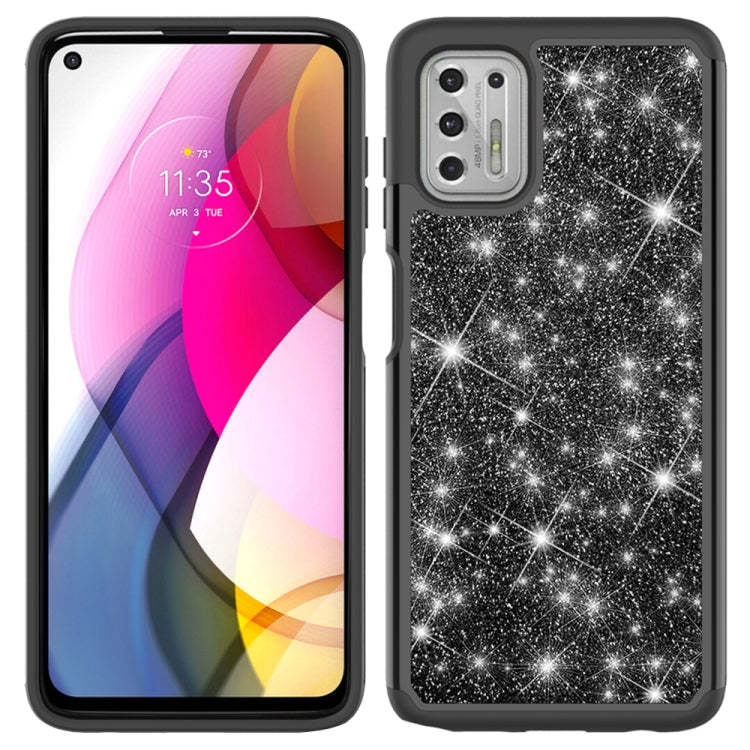 For Motorola Moto G Stylus (2021) Glitter Powder Contrast Skin Shockproof Silicone + PC Protective Case