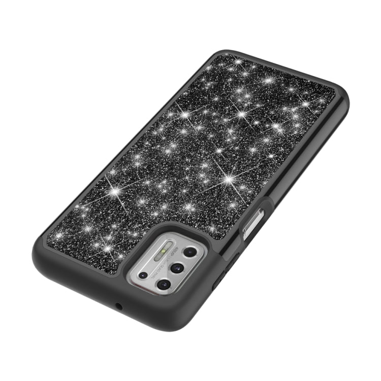 For Motorola Moto G Stylus (2021) Glitter Powder Contrast Skin Shockproof Silicone + PC Protective Case