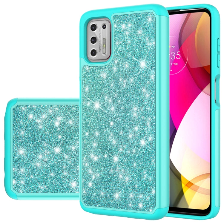 For Motorola Moto G Stylus (2021) Glitter Powder Contrast Skin Shockproof Silicone + PC Protective Case