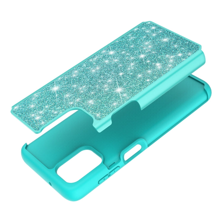 For Motorola Moto G Stylus (2021) Glitter Powder Contrast Skin Shockproof Silicone + PC Protective Case