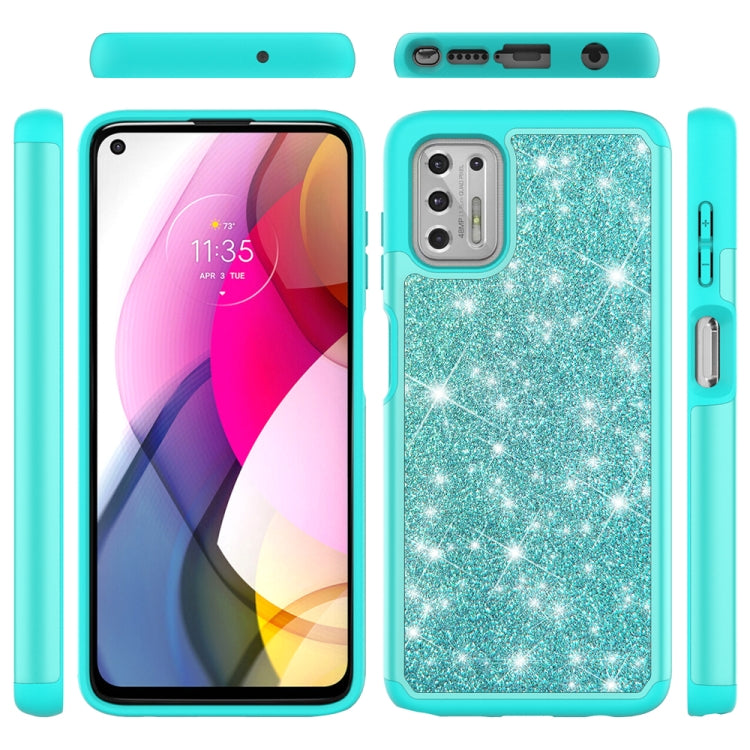 For Motorola Moto G Stylus (2021) Glitter Powder Contrast Skin Shockproof Silicone + PC Protective Case