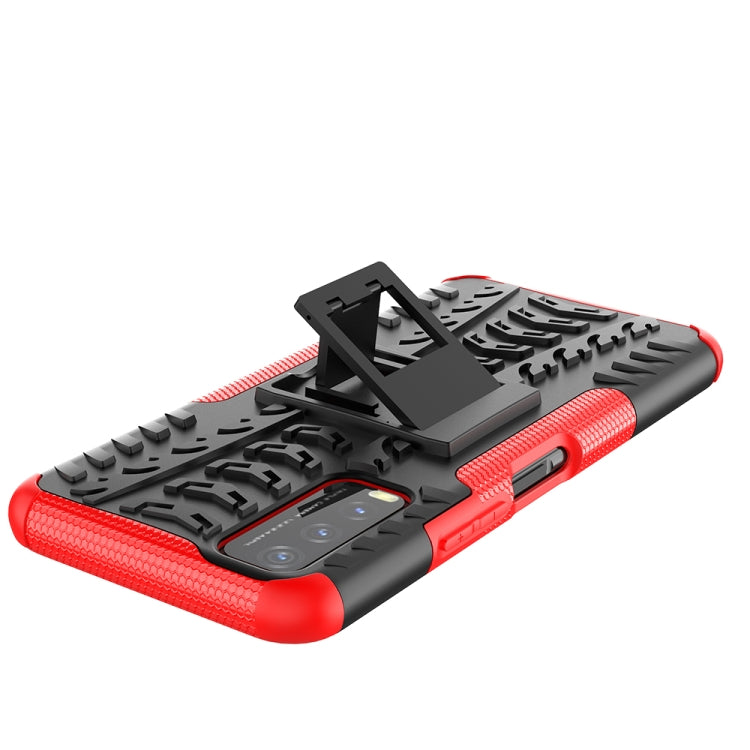 For vivo Y20 Tire Texture Shockproof TPU+PC Protective Case with Holder