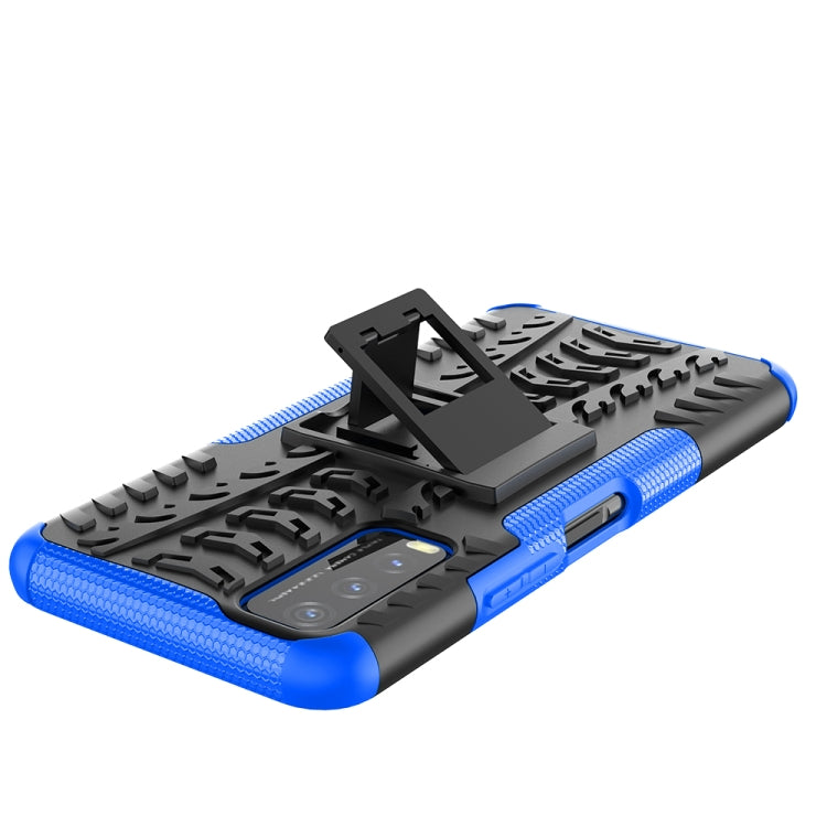 For vivo Y20 Tire Texture Shockproof TPU+PC Protective Case with Holder