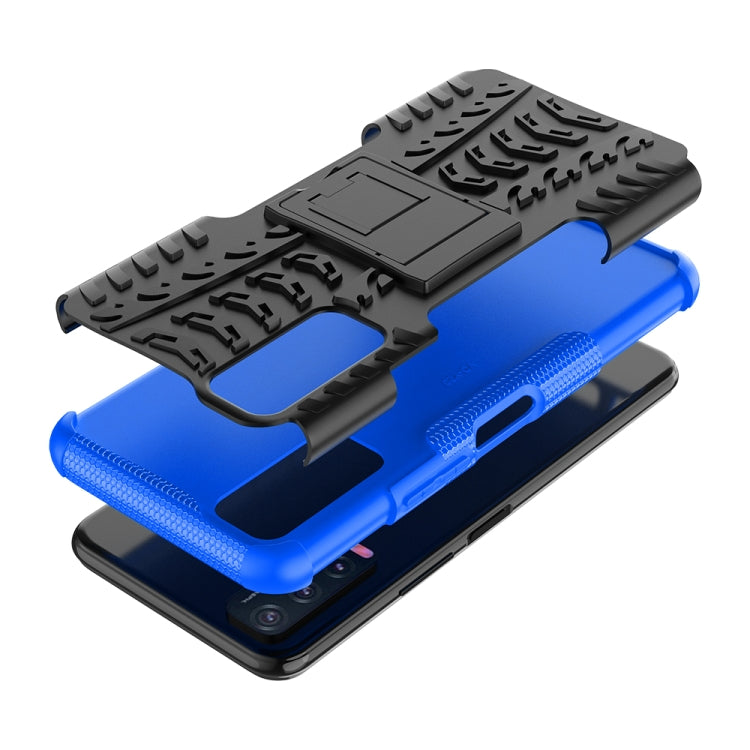 For vivo Y20 Tire Texture Shockproof TPU+PC Protective Case with Holder