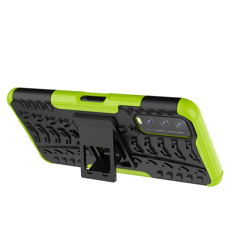 For vivo Y20 Tire Texture Shockproof TPU+PC Protective Case with Holder