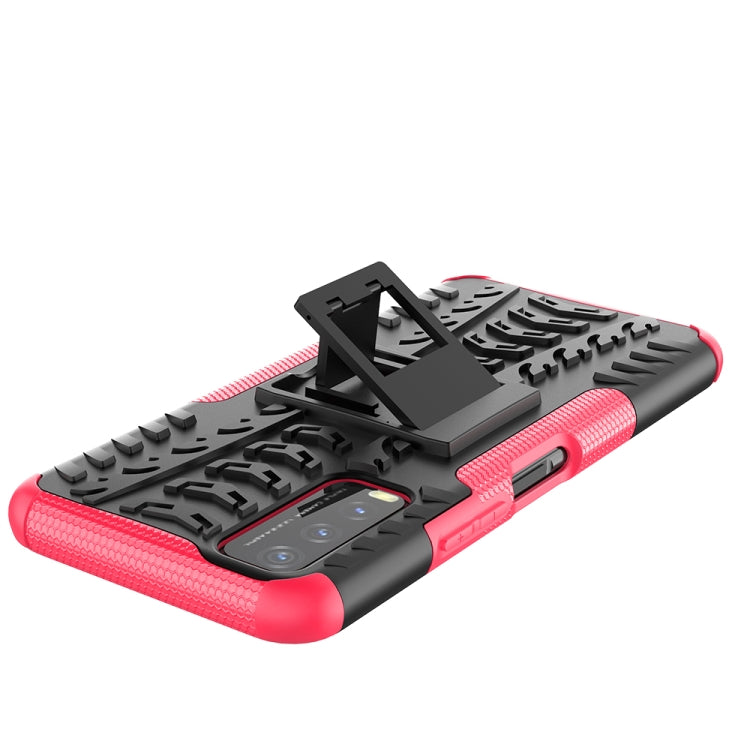 For vivo Y20 Tire Texture Shockproof TPU+PC Protective Case with Holder