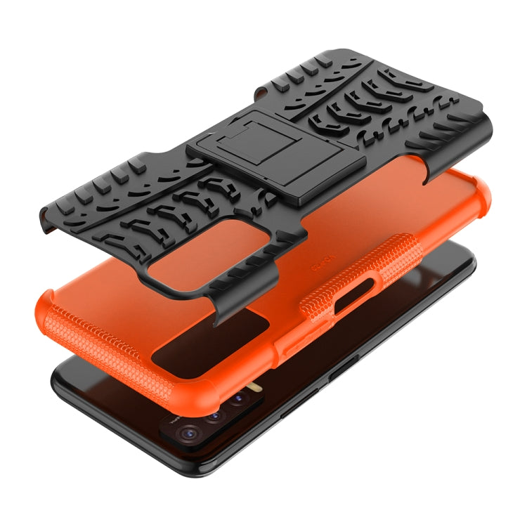 For vivo Y20 Tire Texture Shockproof TPU+PC Protective Case with Holder