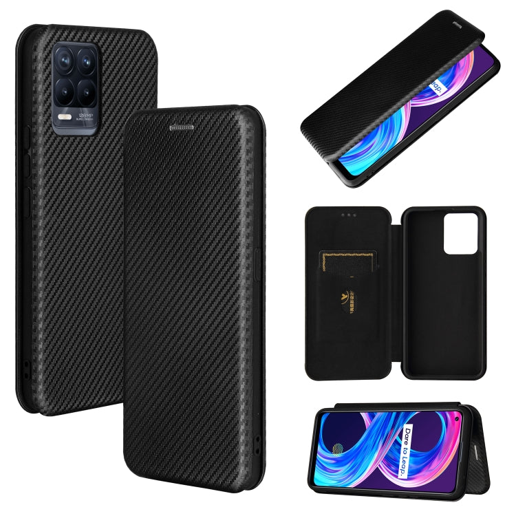 For OPPO Realme 8 / 8 Pro Carbon Fiber Texture Horizontal Flip TPU + PC + PU Leather Case with Card Slot