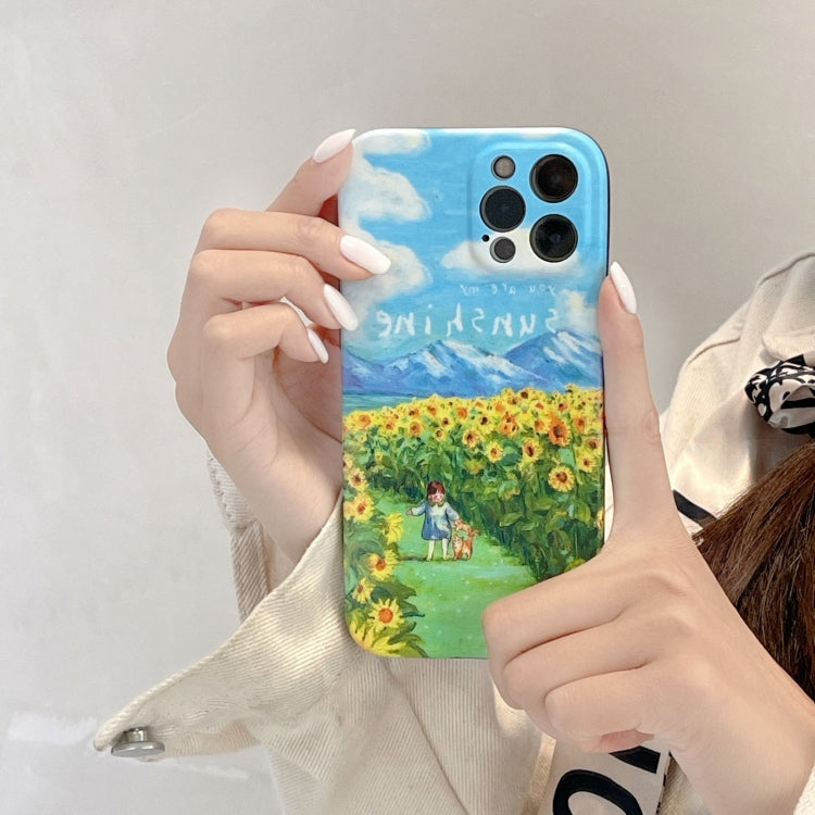 For iPhone 12 IMD Workmanship Oil Painting Protective Case