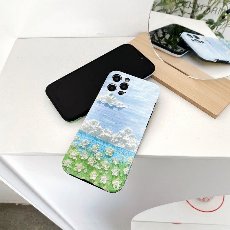 For iPhone 12 Pro IMD Workmanship Oil Painting Protective Case