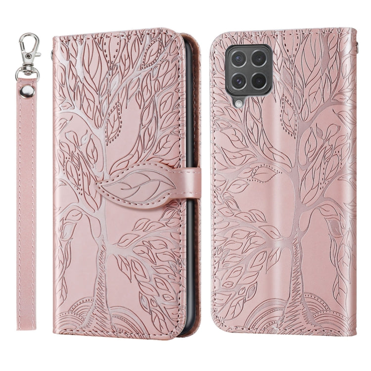 For Samsung Galaxy M62 Life of Tree Embossing Pattern Horizontal Flip Leather Case with Holder & Card Slot & Wallet & Photo Frame & Lanyard