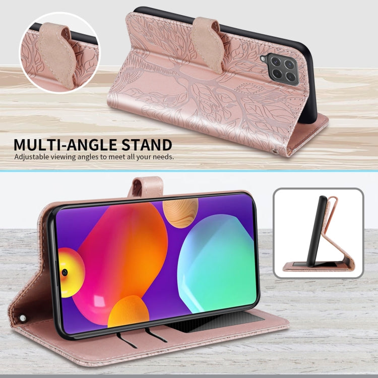 For Samsung Galaxy M62 Life of Tree Embossing Pattern Horizontal Flip Leather Case with Holder & Card Slot & Wallet & Photo Frame & Lanyard
