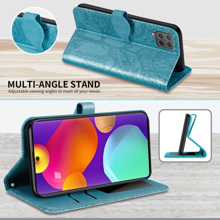 For Samsung Galaxy M62 Life of Tree Embossing Pattern Horizontal Flip Leather Case with Holder & Card Slot & Wallet & Photo Frame & Lanyard