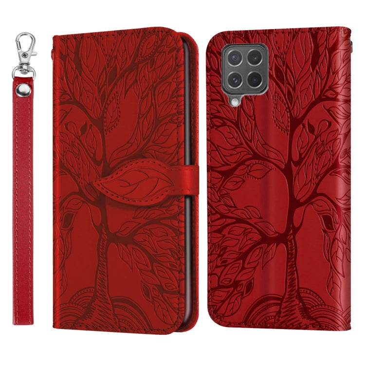 For Samsung Galaxy M62 Life of Tree Embossing Pattern Horizontal Flip Leather Case with Holder & Card Slot & Wallet & Photo Frame & Lanyard