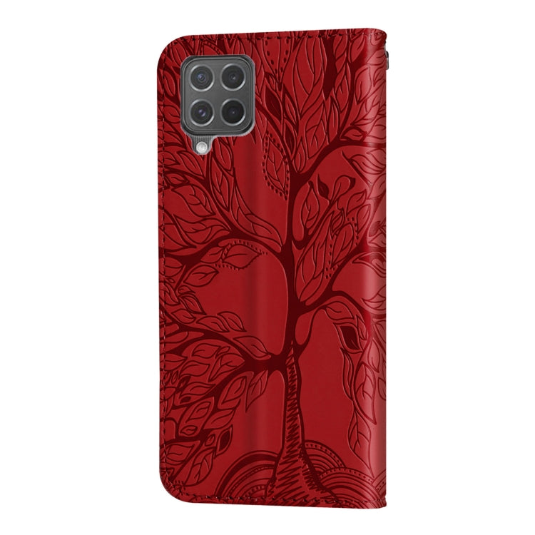 For Samsung Galaxy M62 Life of Tree Embossing Pattern Horizontal Flip Leather Case with Holder & Card Slot & Wallet & Photo Frame & Lanyard