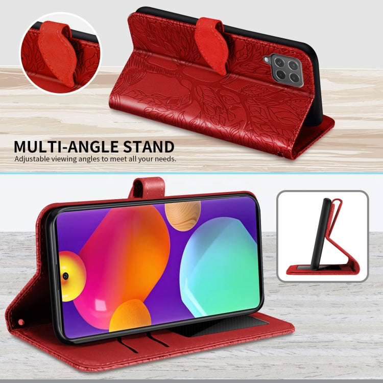 For Samsung Galaxy M62 Life of Tree Embossing Pattern Horizontal Flip Leather Case with Holder & Card Slot & Wallet & Photo Frame & Lanyard