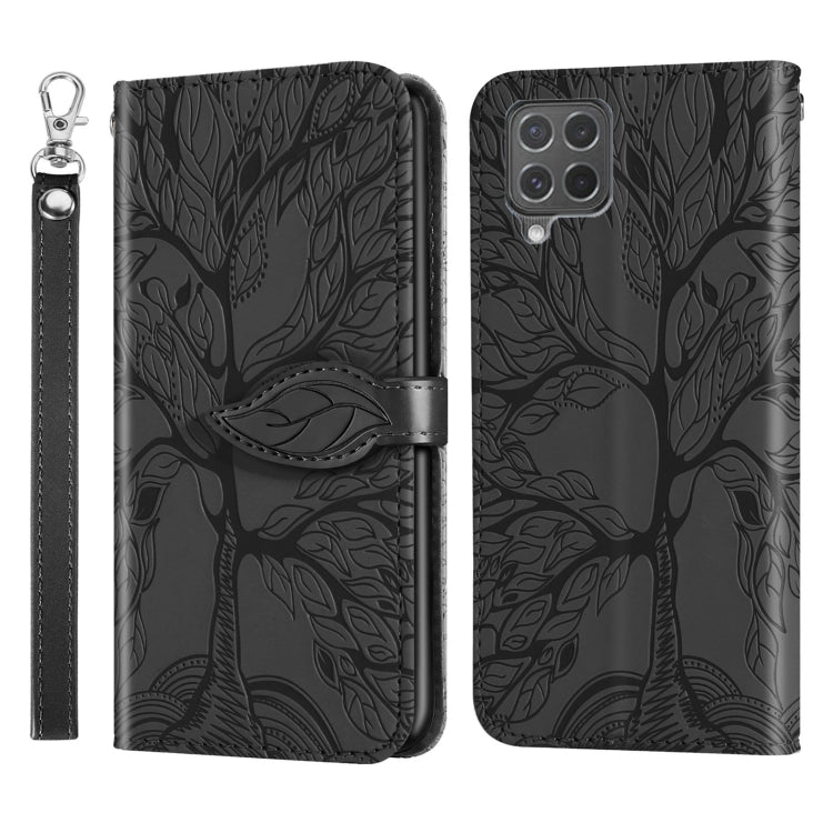 For Samsung Galaxy M62 Life of Tree Embossing Pattern Horizontal Flip Leather Case with Holder & Card Slot & Wallet & Photo Frame & Lanyard
