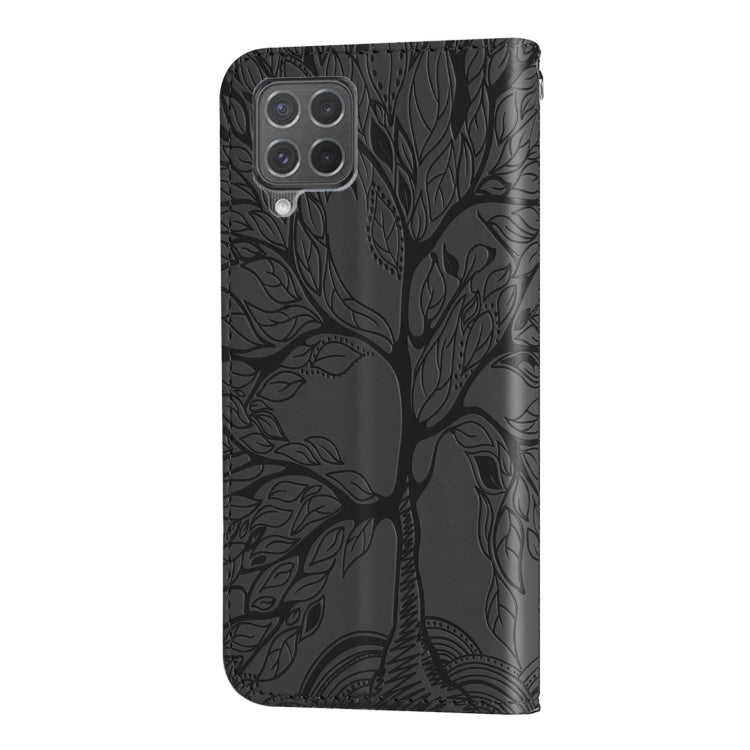 For Samsung Galaxy M62 Life of Tree Embossing Pattern Horizontal Flip Leather Case with Holder & Card Slot & Wallet & Photo Frame & Lanyard