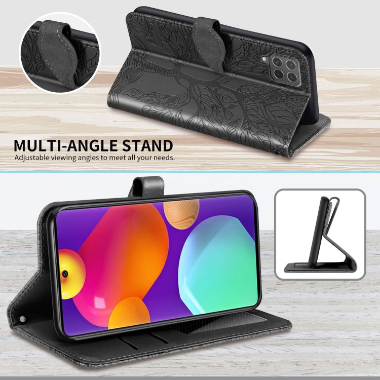 For Samsung Galaxy M62 Life of Tree Embossing Pattern Horizontal Flip Leather Case with Holder & Card Slot & Wallet & Photo Frame & Lanyard