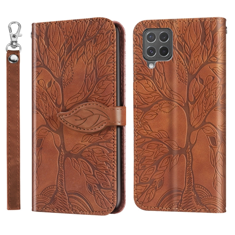 For Samsung Galaxy M62 Life of Tree Embossing Pattern Horizontal Flip Leather Case with Holder & Card Slot & Wallet & Photo Frame & Lanyard