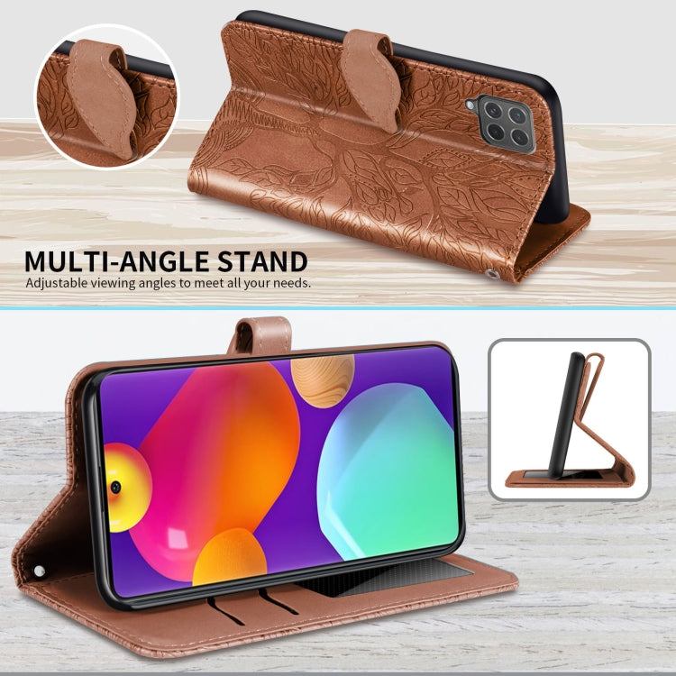For Samsung Galaxy M62 Life of Tree Embossing Pattern Horizontal Flip Leather Case with Holder & Card Slot & Wallet & Photo Frame & Lanyard