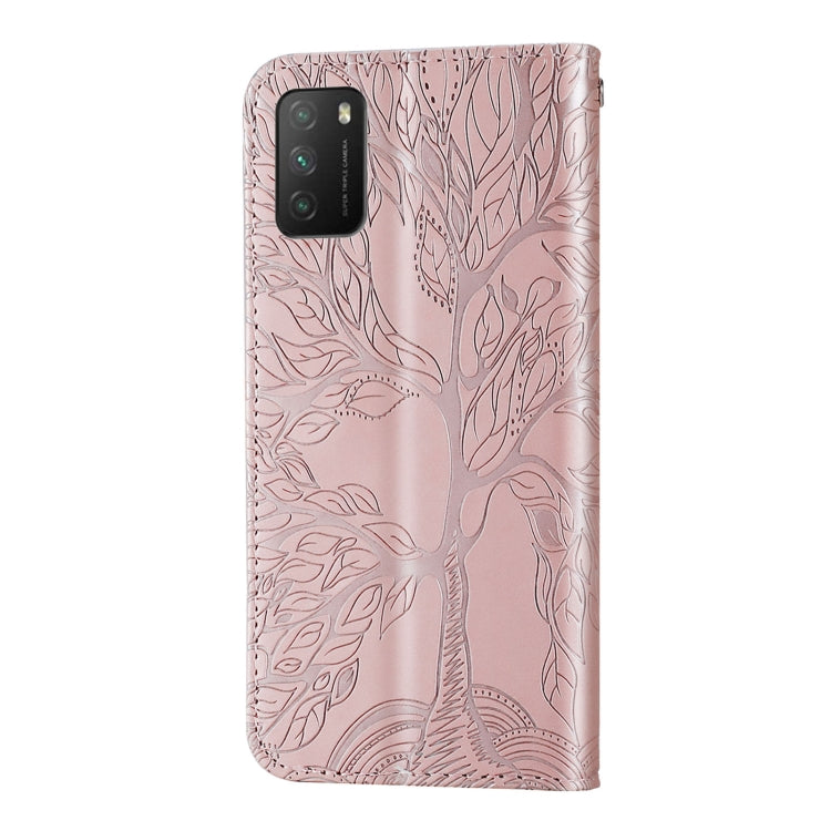 For Xiaomi Poco M3 Life of Tree Embossing Pattern Horizontal Flip Leather Case with Holder & Card Slot & Wallet & Photo Frame & Lanyard