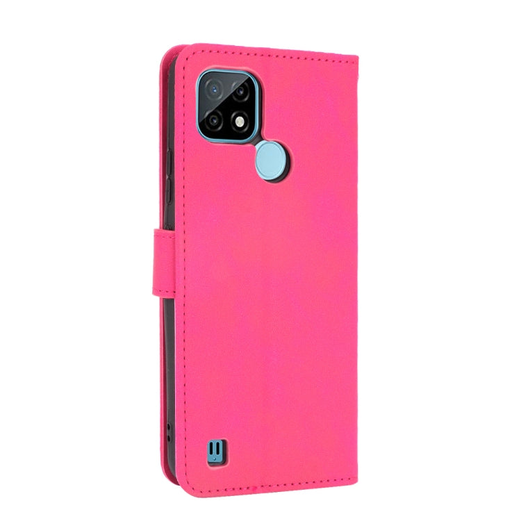 For OPPO Realme C21 Solid Color Skin Feel Magnetic Buckle Horizontal Flip Calf Texture PU Leather Case with Holder & Card Slots & Wallet