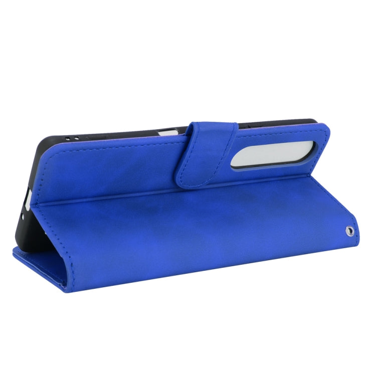 For Sony Xperia 1 III Solid Color Skin Feel Magnetic Buckle Horizontal Flip Calf Texture PU Leather Case with Holder & Card Slots & Wallet
