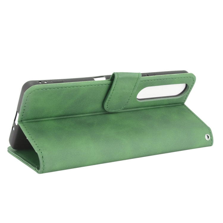 For Sony Xperia 1 III Solid Color Skin Feel Magnetic Buckle Horizontal Flip Calf Texture PU Leather Case with Holder & Card Slots & Wallet