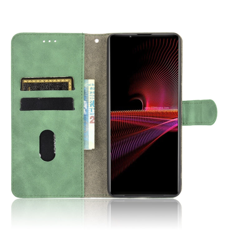 For Sony Xperia 1 III Solid Color Skin Feel Magnetic Buckle Horizontal Flip Calf Texture PU Leather Case with Holder & Card Slots & Wallet