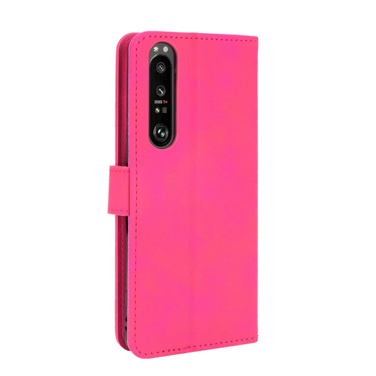 For Sony Xperia 1 III Solid Color Skin Feel Magnetic Buckle Horizontal Flip Calf Texture PU Leather Case with Holder & Card Slots & Wallet