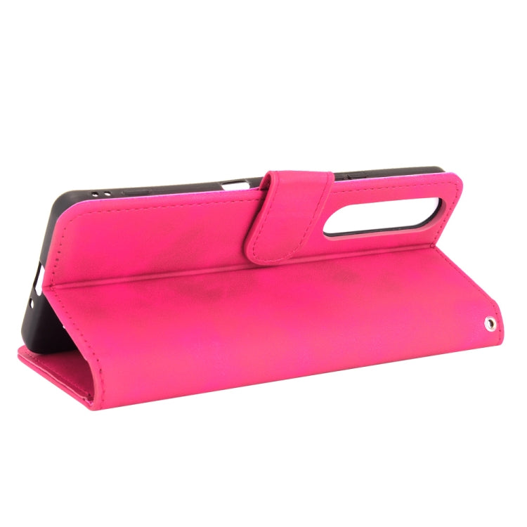 For Sony Xperia 1 III Solid Color Skin Feel Magnetic Buckle Horizontal Flip Calf Texture PU Leather Case with Holder & Card Slots & Wallet