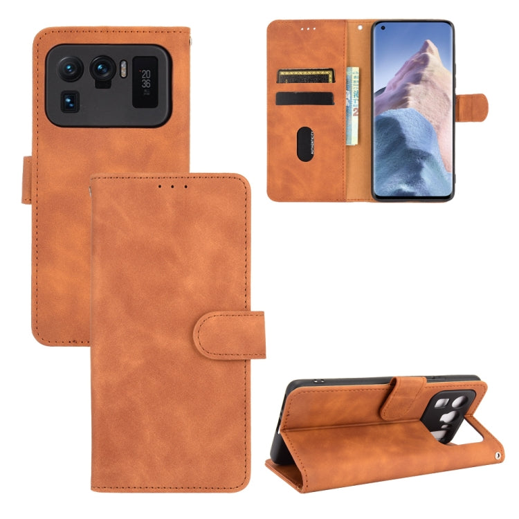 For Xiaomi Mi 11 Ultra Solid Color Skin Feel Magnetic Buckle Horizontal Flip Calf Texture PU Leather Case with Holder & Card Slots & Wallet