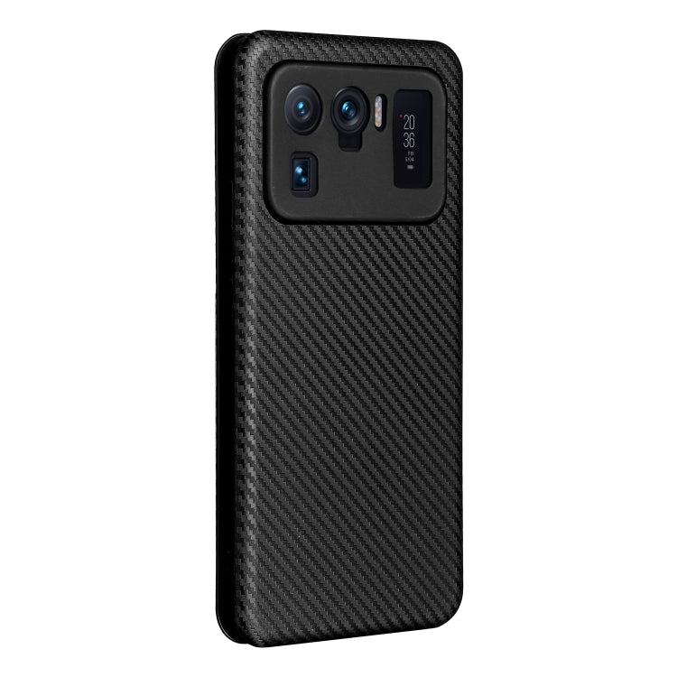 For Xiaomi Mi 11 Ultra Carbon Fiber Texture Horizontal Flip TPU + PC + PU Leather Case with Card Slot