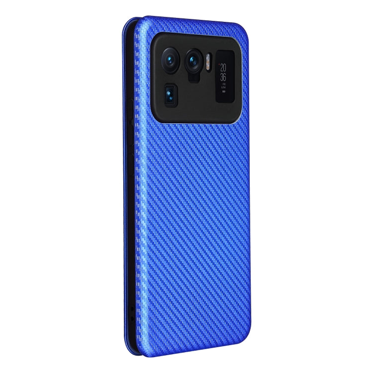 For Xiaomi Mi 11 Ultra Carbon Fiber Texture Horizontal Flip TPU + PC + PU Leather Case with Card Slot