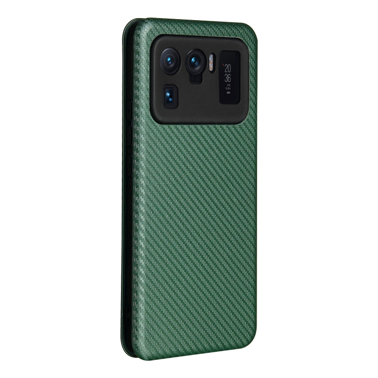 For Xiaomi Mi 11 Ultra Carbon Fiber Texture Horizontal Flip TPU + PC + PU Leather Case with Card Slot