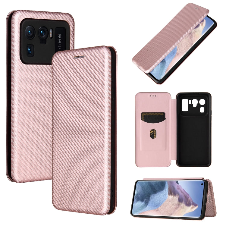 For Xiaomi Mi 11 Ultra Carbon Fiber Texture Horizontal Flip TPU + PC + PU Leather Case with Card Slot