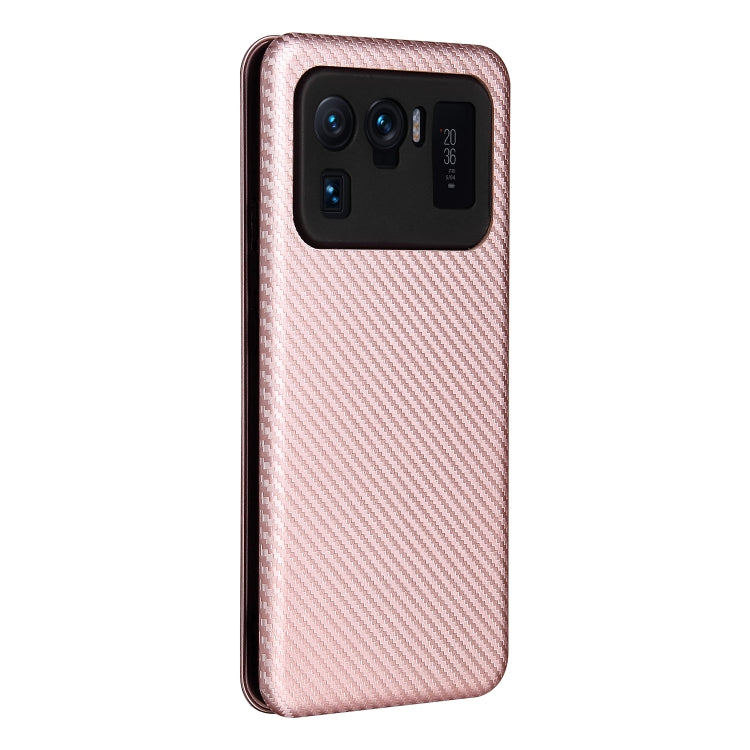 For Xiaomi Mi 11 Ultra Carbon Fiber Texture Horizontal Flip TPU + PC + PU Leather Case with Card Slot