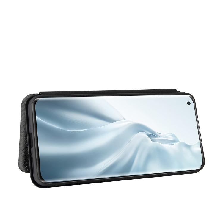 For Xiaomi Mi 11 Pro Carbon Fiber Texture Horizontal Flip TPU + PC + PU Leather Case with Card Slot