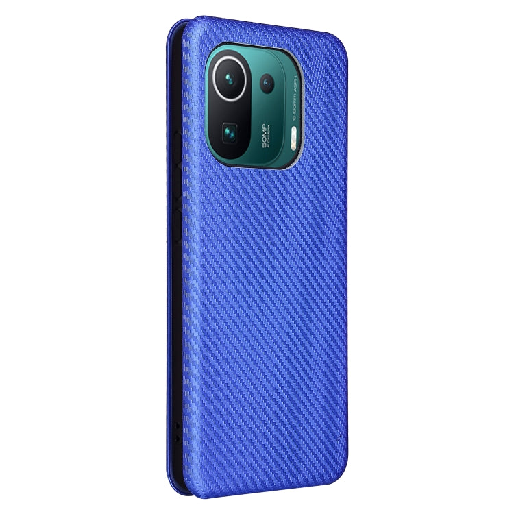 For Xiaomi Mi 11 Pro Carbon Fiber Texture Horizontal Flip TPU + PC + PU Leather Case with Card Slot