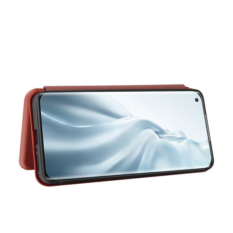 For Xiaomi Mi 11 Pro Carbon Fiber Texture Horizontal Flip TPU + PC + PU Leather Case with Card Slot