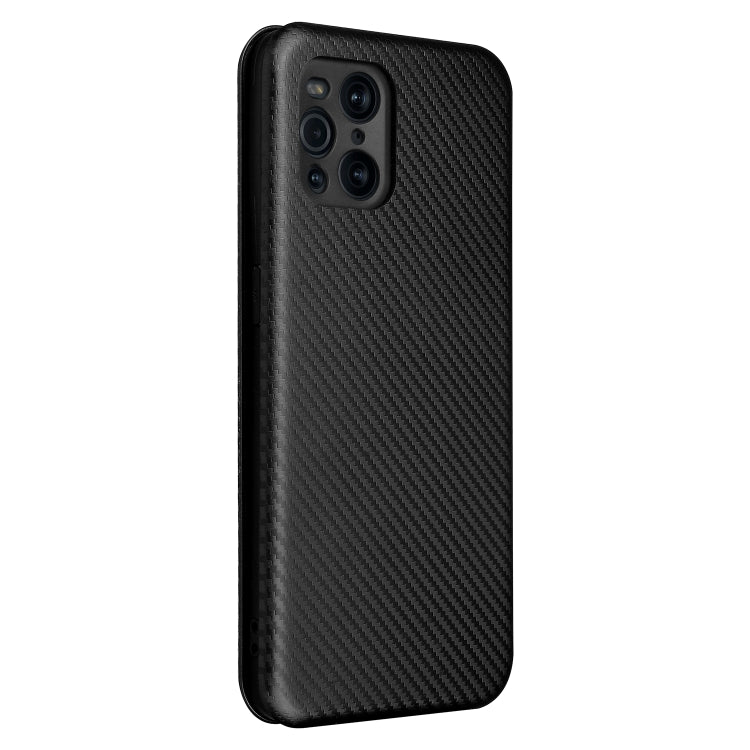 For Oppo Find X3 / X3 Pro Carbon Fiber Texture Horizontal Flip TPU + PC + PU Leather Case with Card Slot