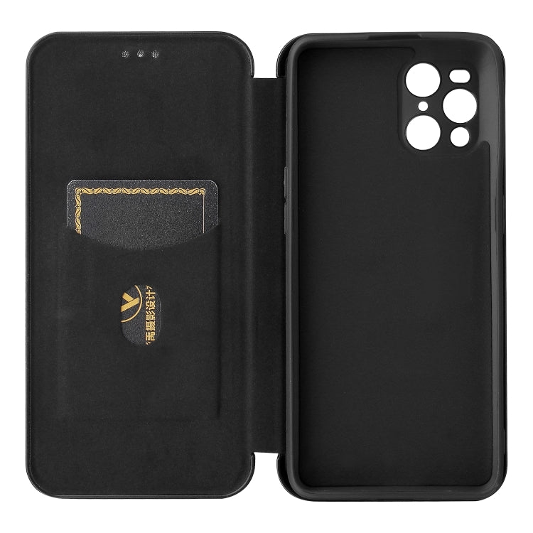 For Oppo Find X3 / X3 Pro Carbon Fiber Texture Horizontal Flip TPU + PC + PU Leather Case with Card Slot