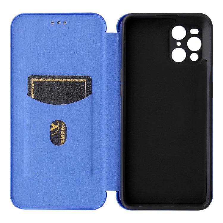 For Oppo Find X3 / X3 Pro Carbon Fiber Texture Horizontal Flip TPU + PC + PU Leather Case with Card Slot