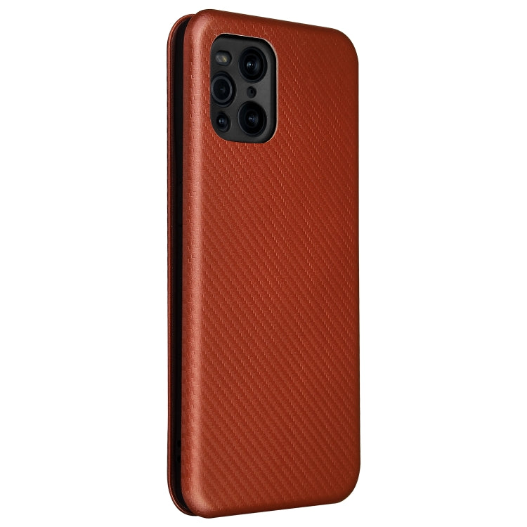 For Oppo Find X3 / X3 Pro Carbon Fiber Texture Horizontal Flip TPU + PC + PU Leather Case with Card Slot