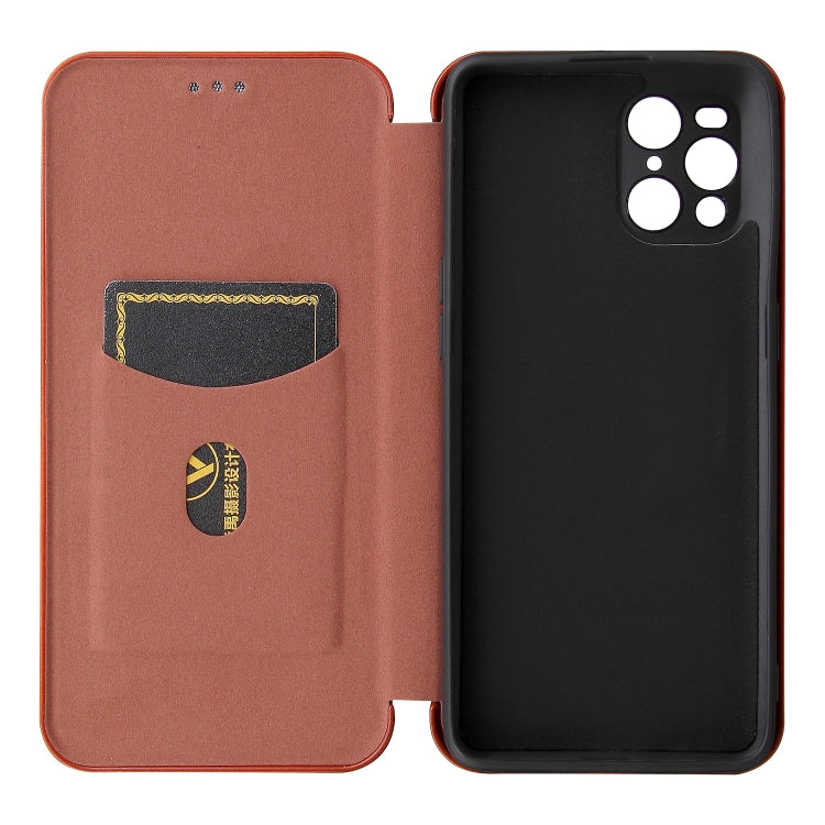For Oppo Find X3 / X3 Pro Carbon Fiber Texture Horizontal Flip TPU + PC + PU Leather Case with Card Slot