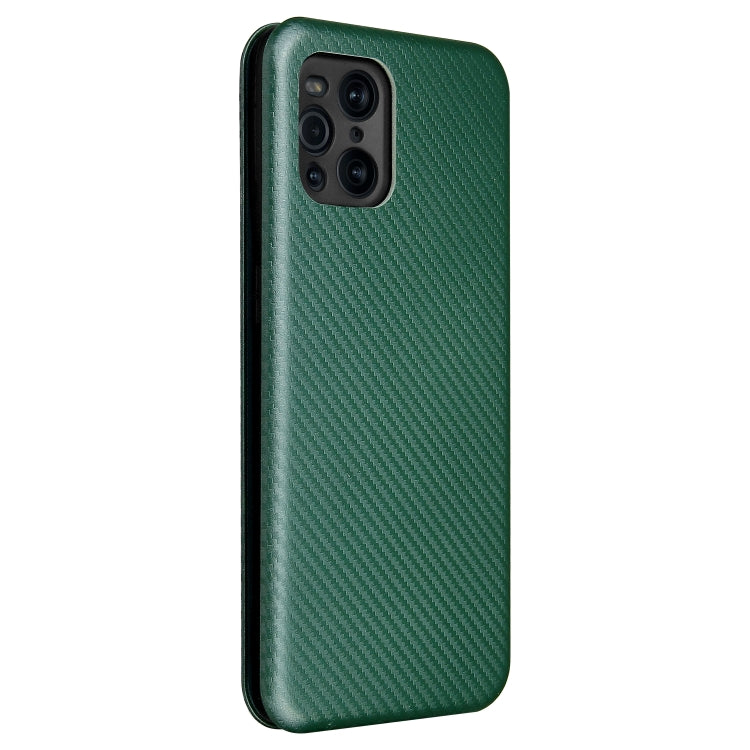 For Oppo Find X3 / X3 Pro Carbon Fiber Texture Horizontal Flip TPU + PC + PU Leather Case with Card Slot