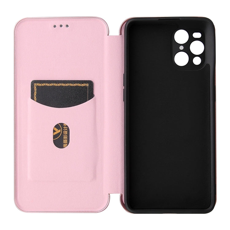 For Oppo Find X3 / X3 Pro Carbon Fiber Texture Horizontal Flip TPU + PC + PU Leather Case with Card Slot