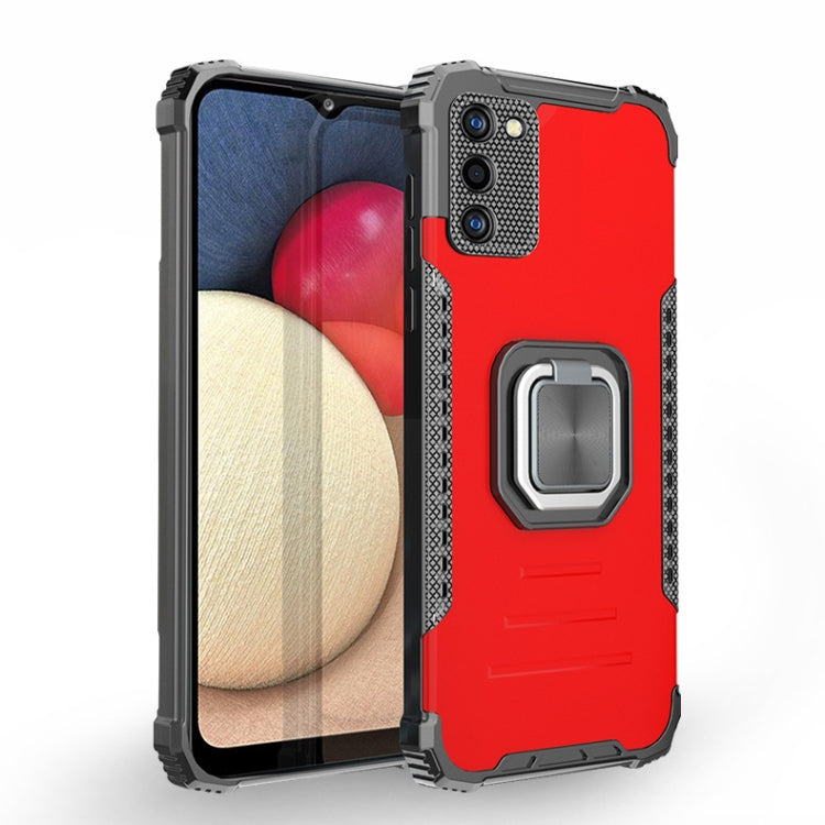 For Samsung Galaxy A02s 164mm Fierce Warrior Series Armor All-inclusive Shockproof Aluminum Alloy + TPU Protective Case with Ring Holder