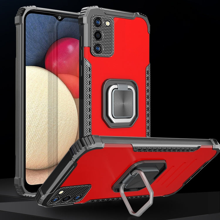 For Samsung Galaxy A02s 164mm Fierce Warrior Series Armor All-inclusive Shockproof Aluminum Alloy + TPU Protective Case with Ring Holder
